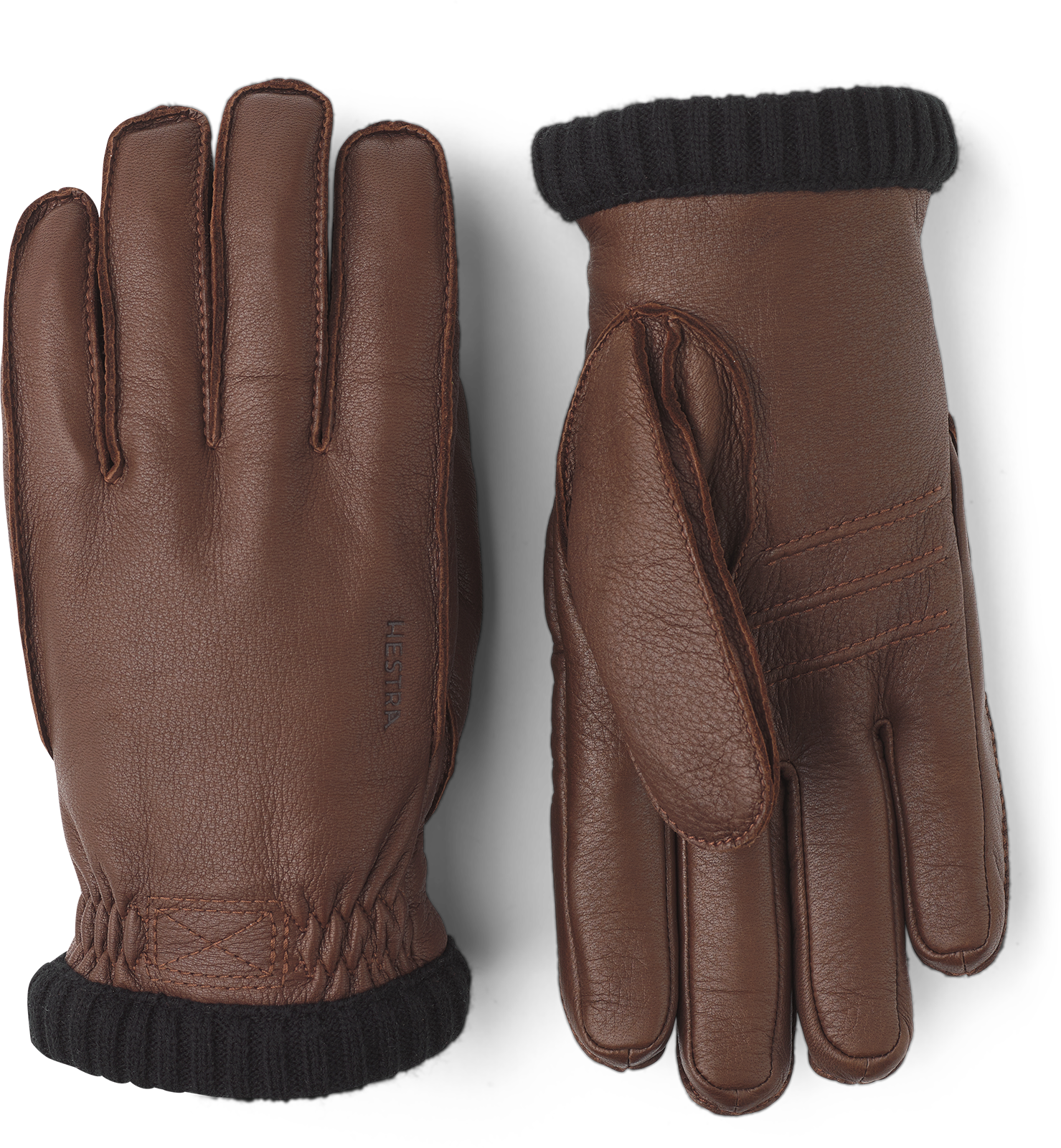 Hestra Sarna Full-grain Leather Gloves in Black for Men Mens Accessories Gloves 