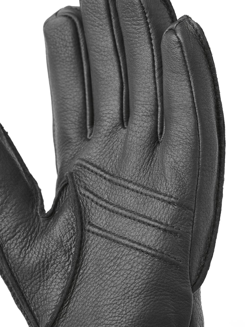 Black machine-sewn deerskin glove with knitted cuff
 (3 of 3)