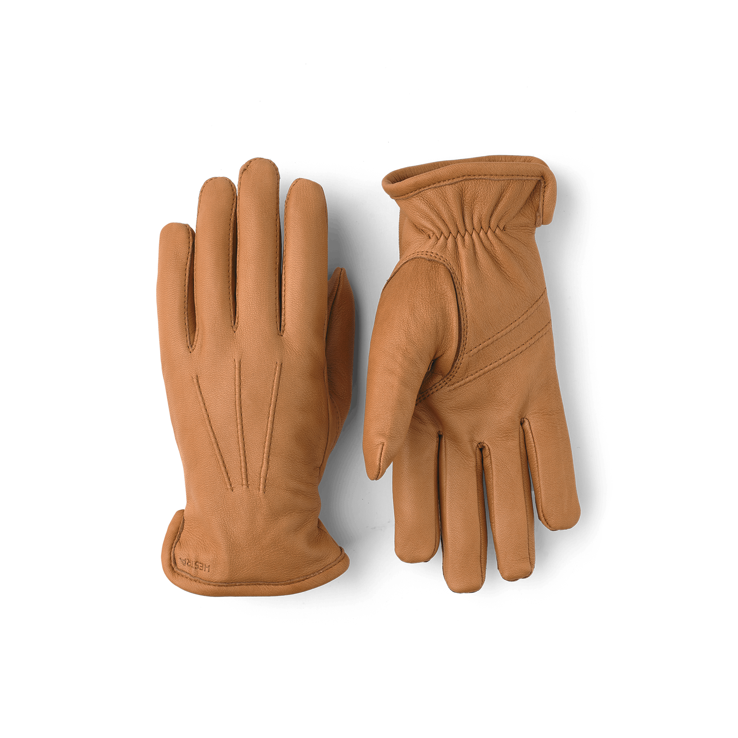 Hellbrauner maschinengenähter Handschuh aus Hirschleder
 (1 oder 4)