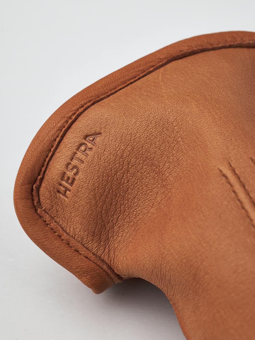 Hellbrauner maschinengenähter Handschuh aus Hirschleder
 (2 oder 4)