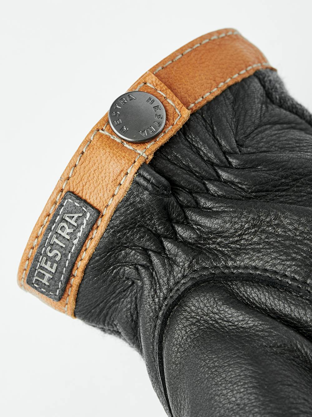 Black machine-sewn deerskin glove with dark gray wool jersey back
(2 of 4)