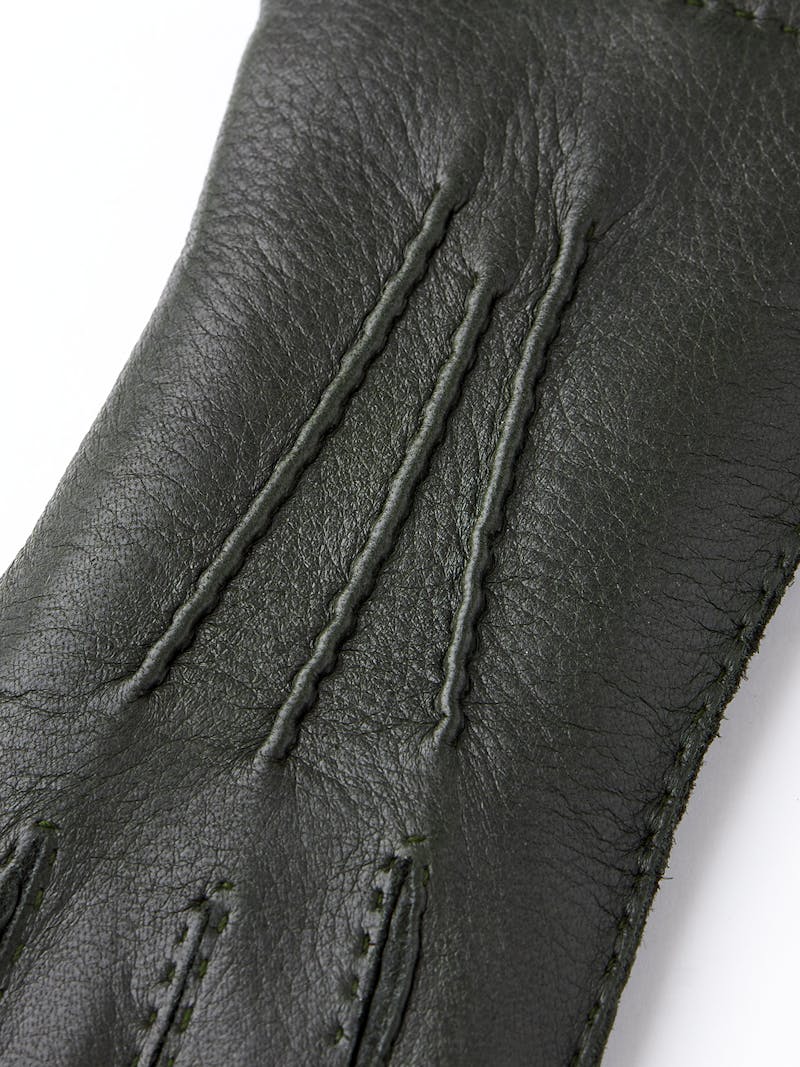 Dark green hand-sewn elk leather glove
 (2 of 4)