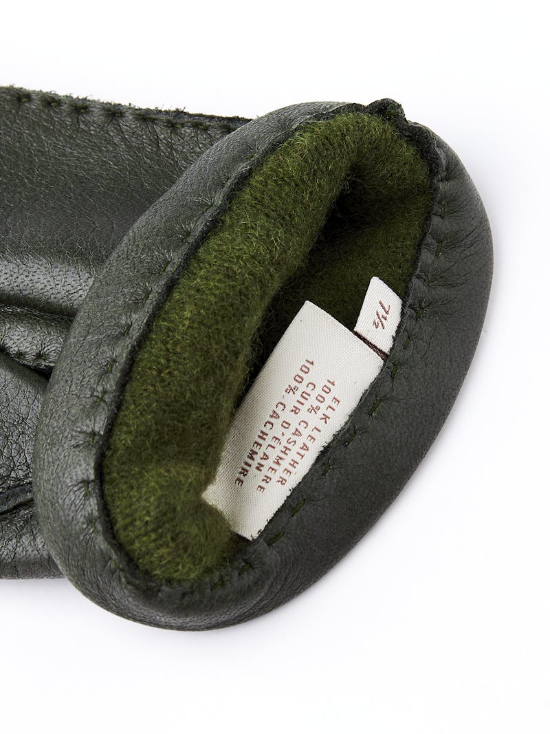 Dark green hand-sewn elk leather glove
 (4 of 4)