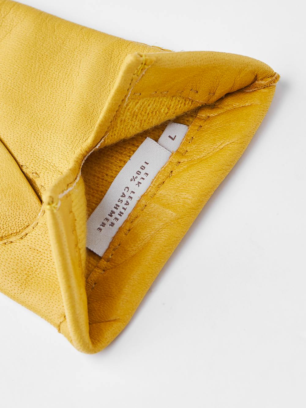 Yellow hand-sewn elk leather glove
 (4 of 4)