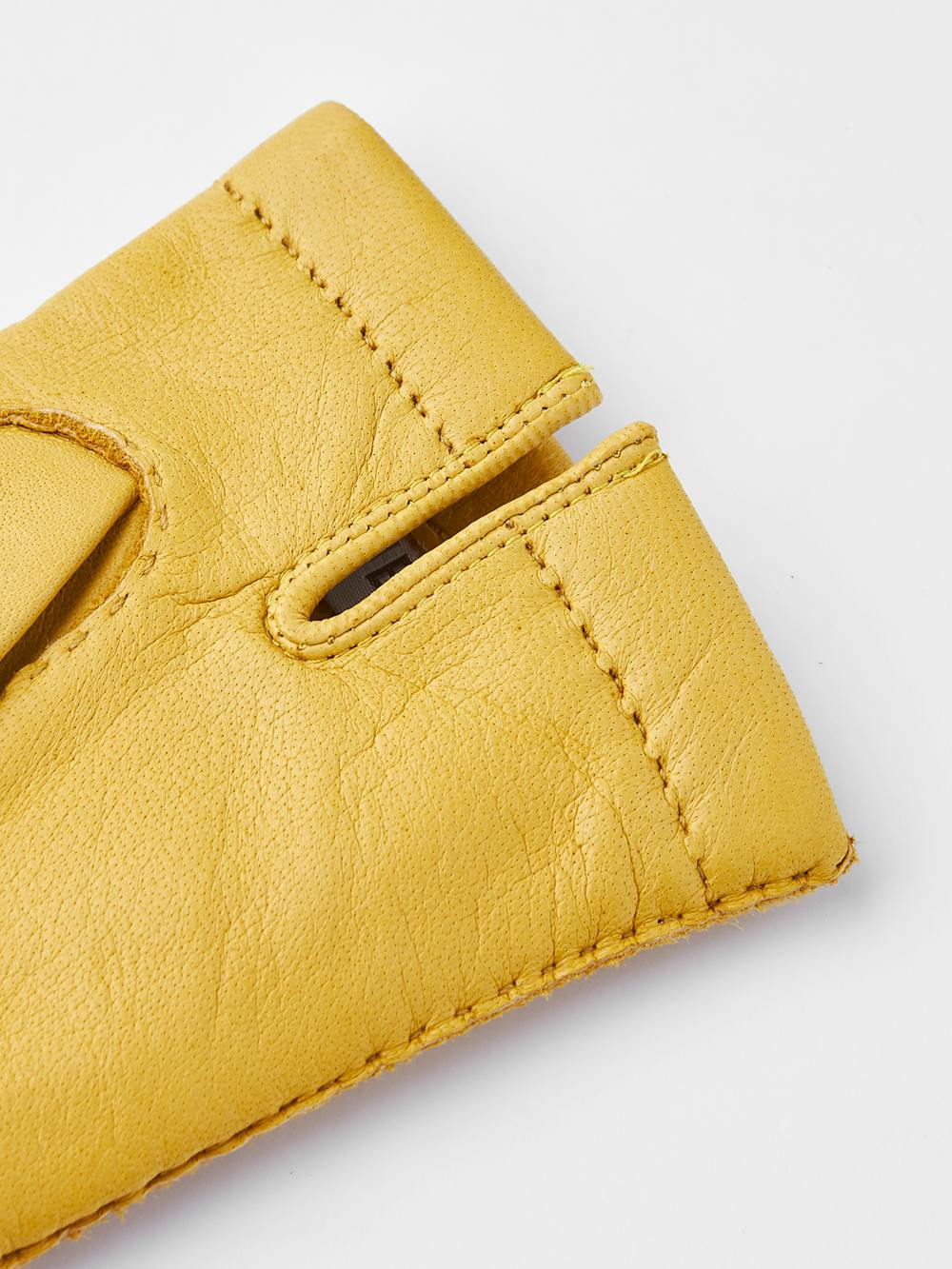 Yellow hand-sewn elk leather glove
 (3 of 4)