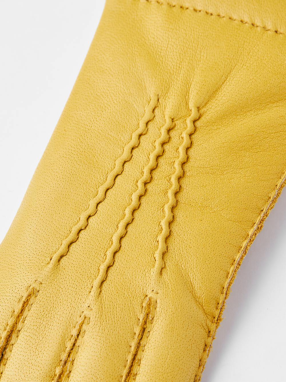 Yellow hand-sewn elk leather glove
 (2 of 4)