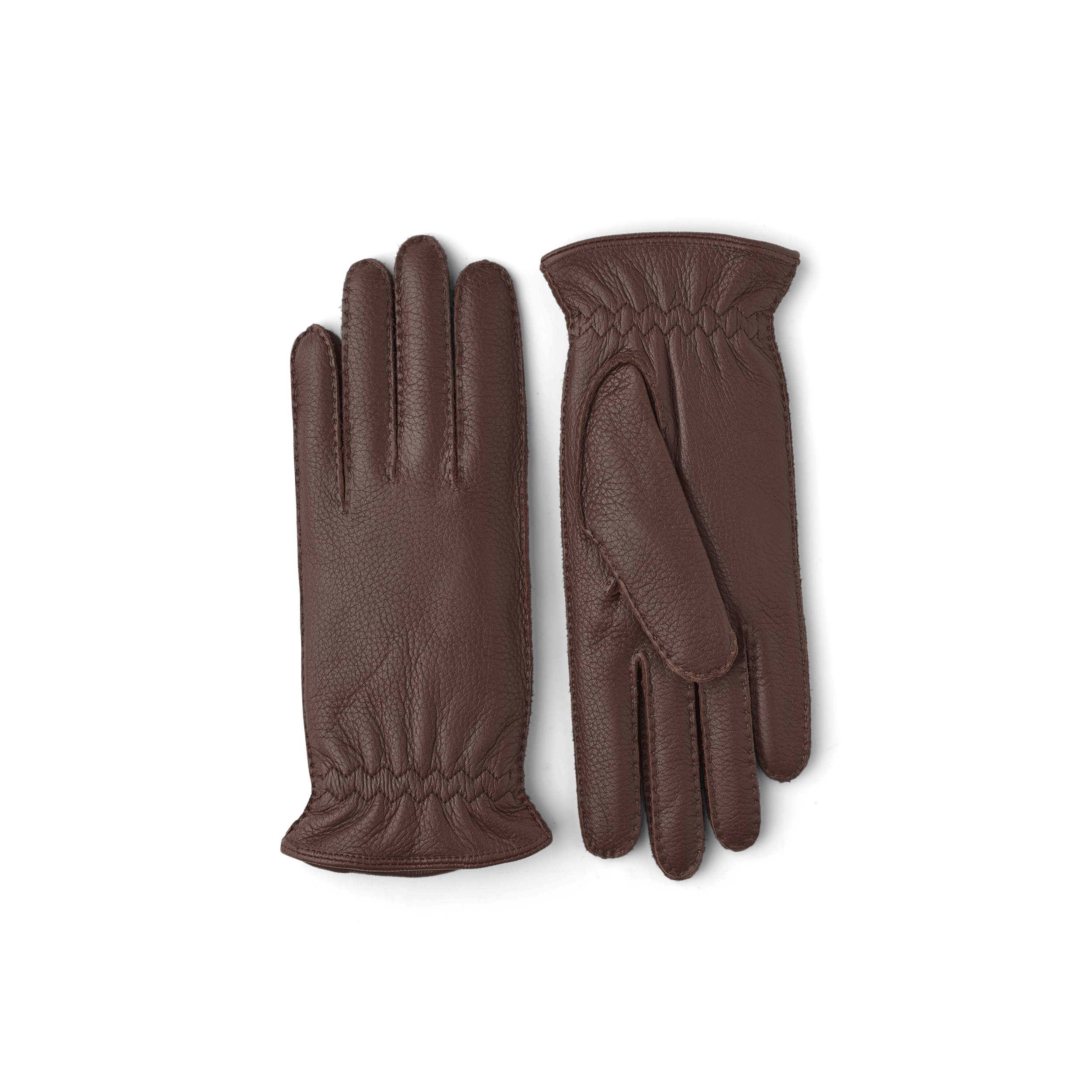 Brauner handgenähter Handschuh aus Elchleder
 (1 oder 3)