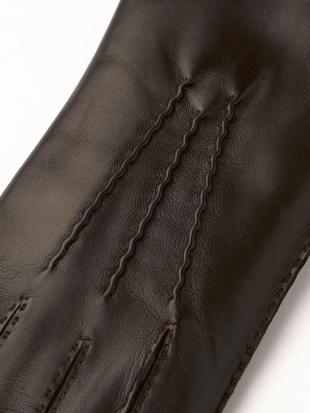 Dark brown hand-sewn hairsheep leather glove
 (2 of 4)