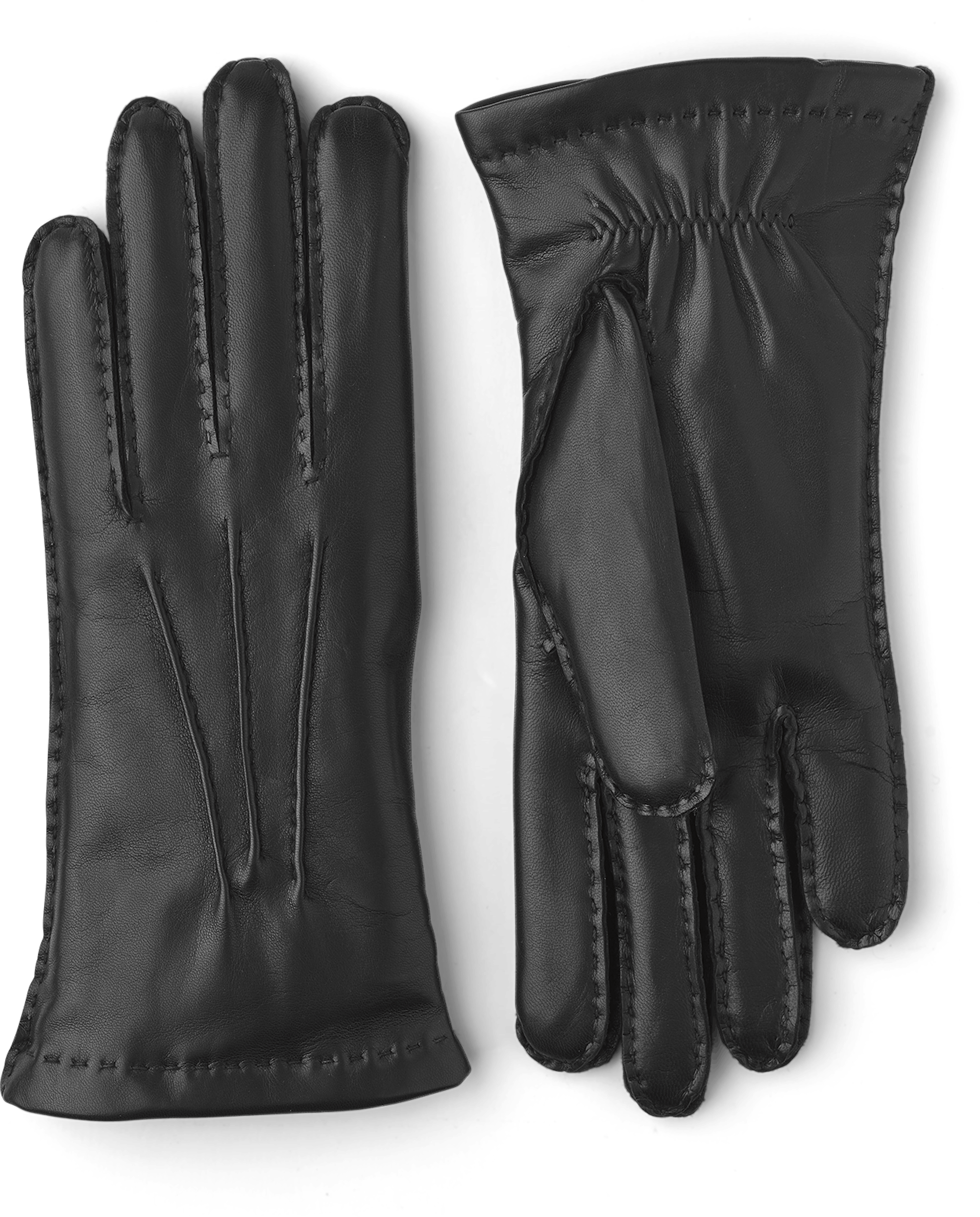 Svart handsydd skinnhandske i lammnappa
(1 av 4)