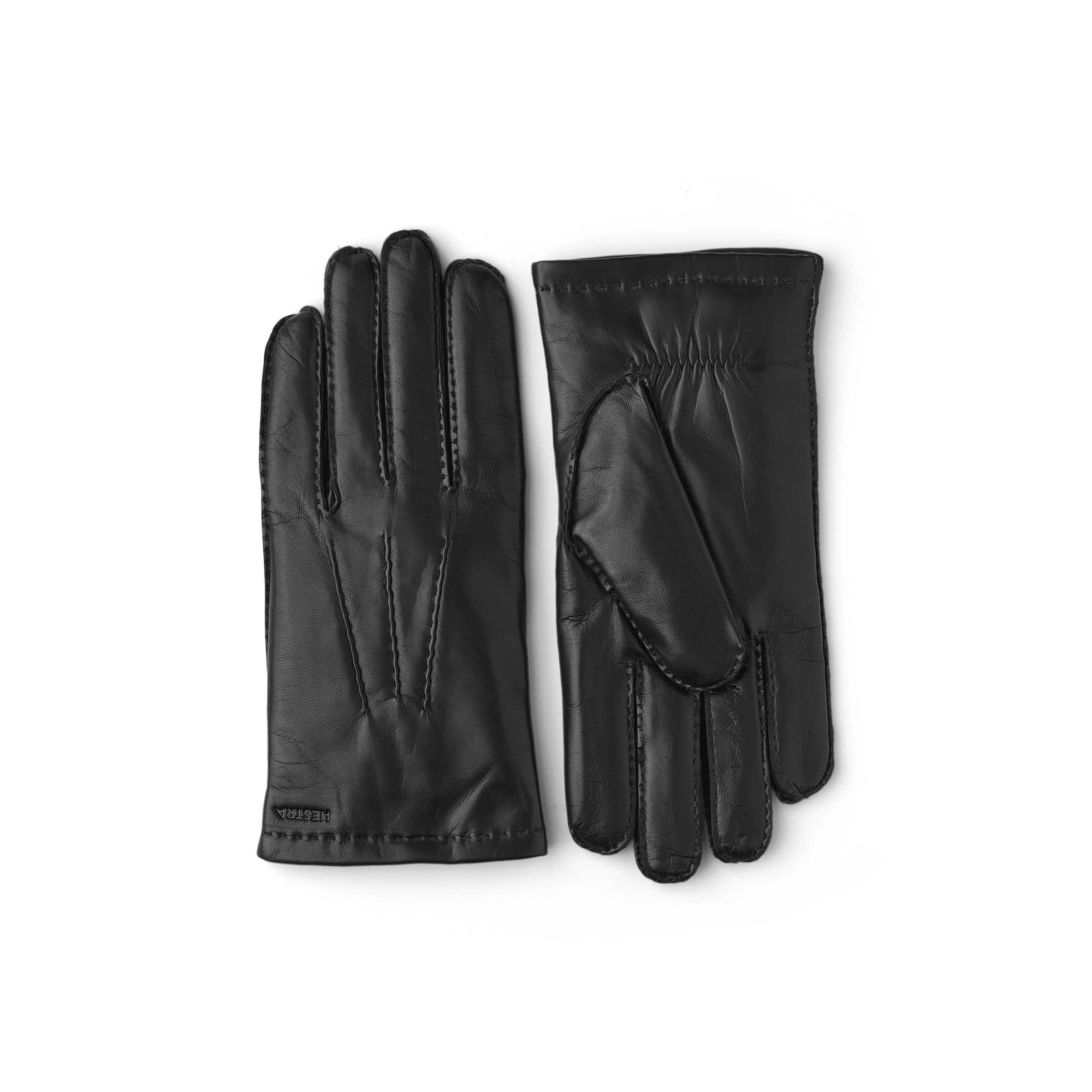 Schwarzer handgenähter Lederhandschuh aus Haarschafleder
 (1 oder 4)