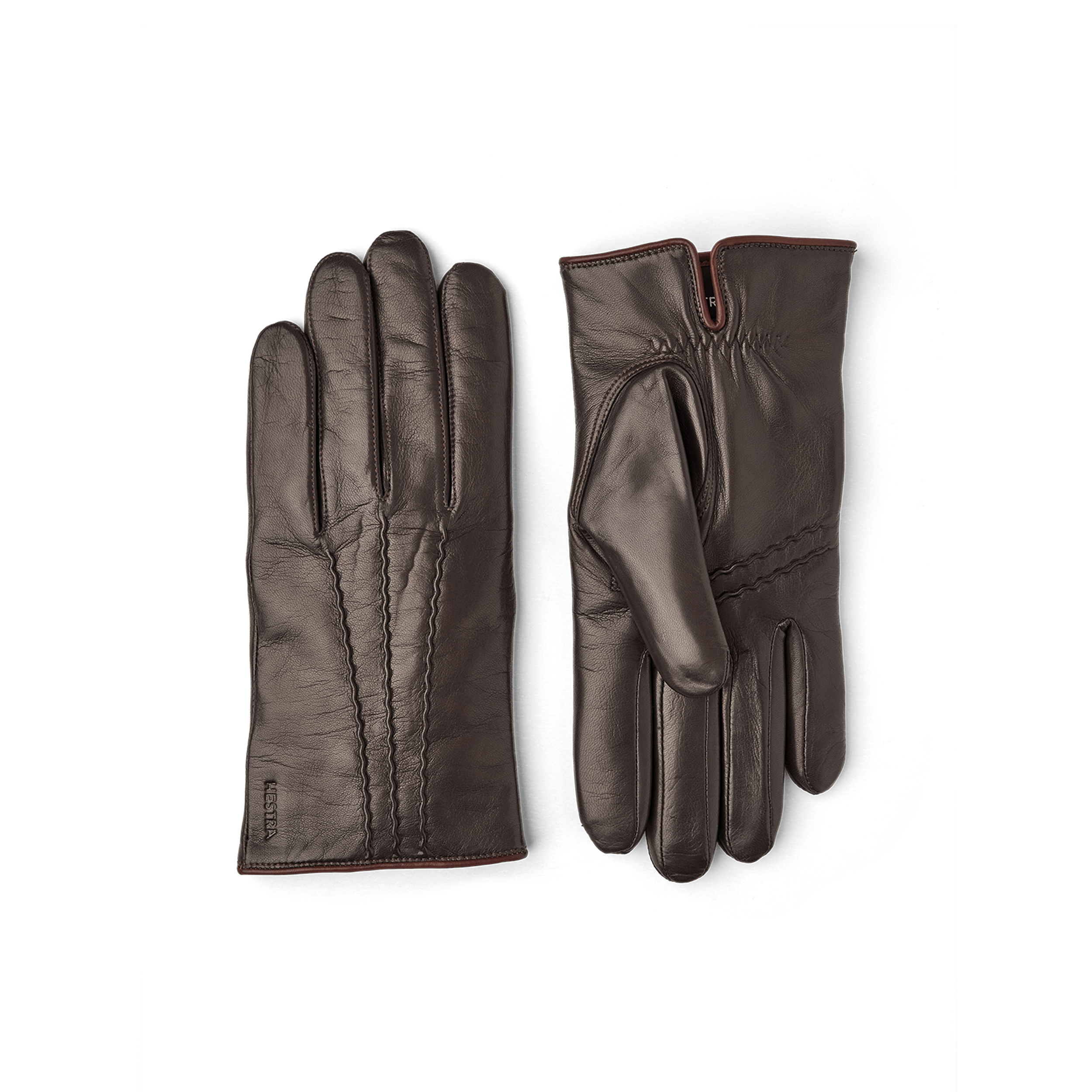 Dark brown machine-sewn hairsheep leather glove
(1 of 6)