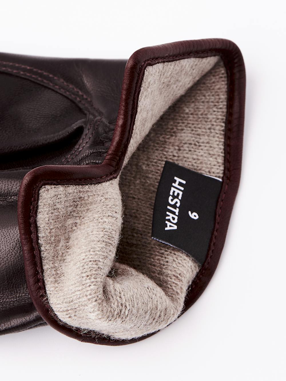 Dark brown machine-sewn hairsheep leather glove
(6 of 6)