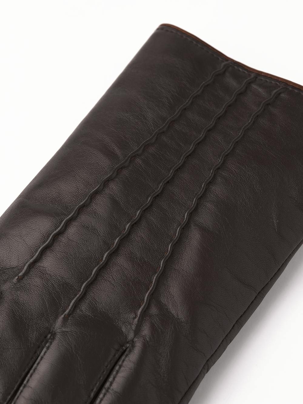 Dark brown machine-sewn hairsheep leather glove
 (2 of 6)