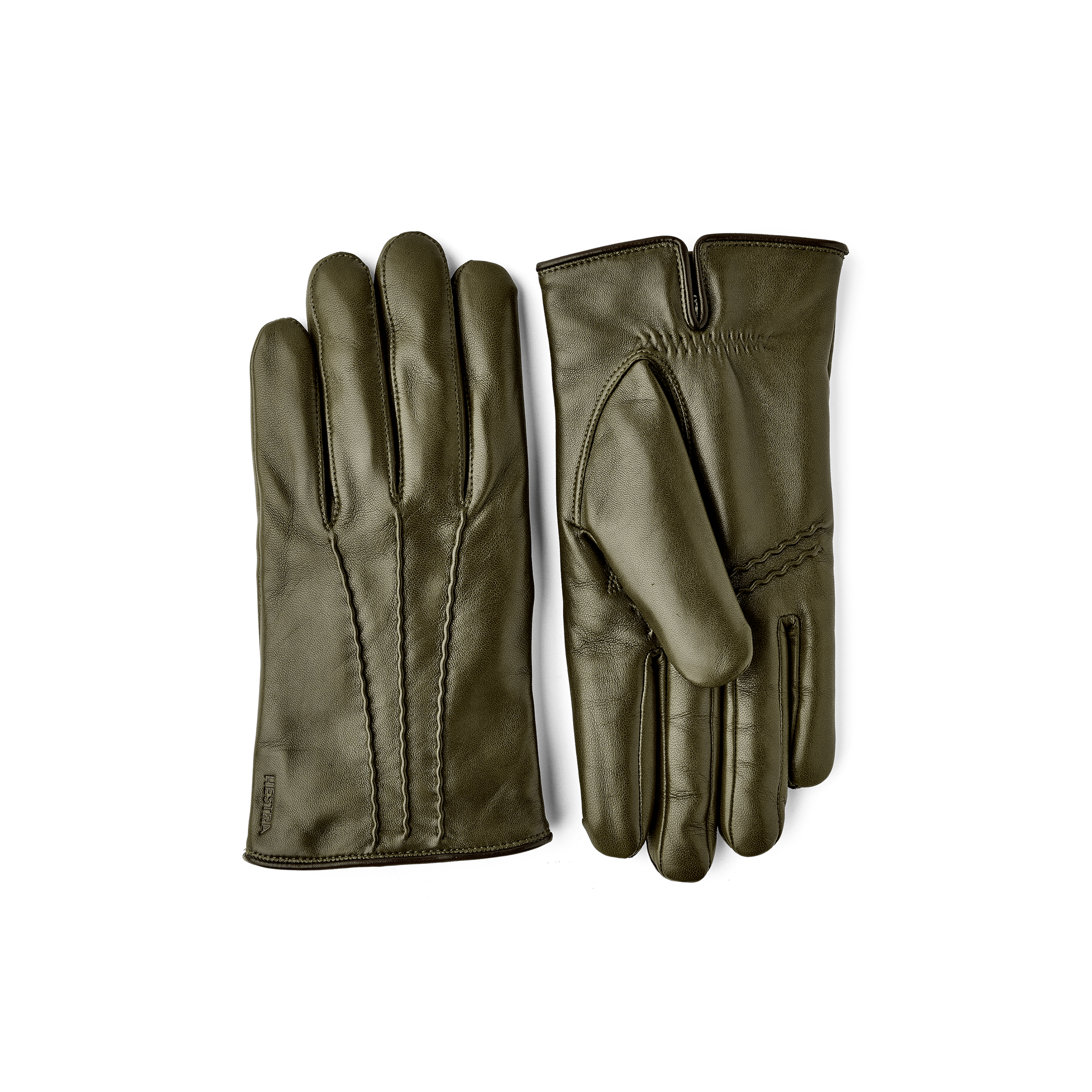 Moss green machine-sewn hairsheep leather glove
(1 of 6)