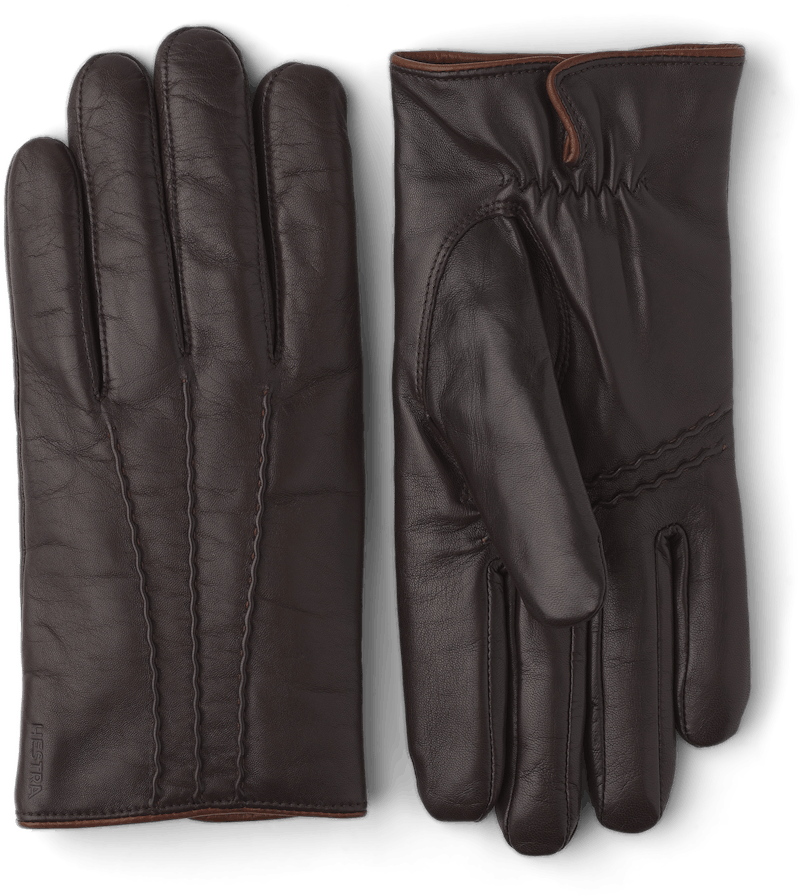 Dark brown machine-sewn hairsheep leather glove
 (1 of 6)