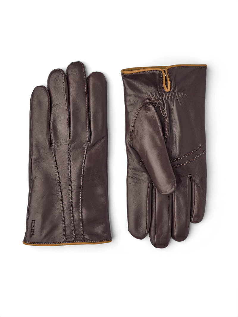 Brown machine-sewn hairsheep leather glove
 (1 of 5)