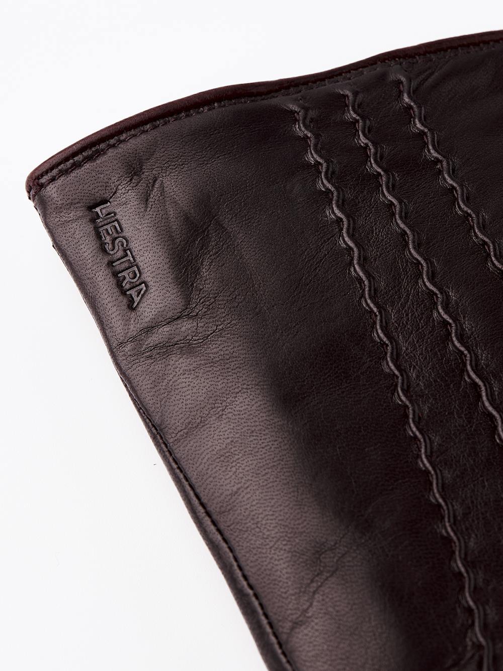 Dark brown machine-sewn hairsheep leather glove
 (5 of 6)