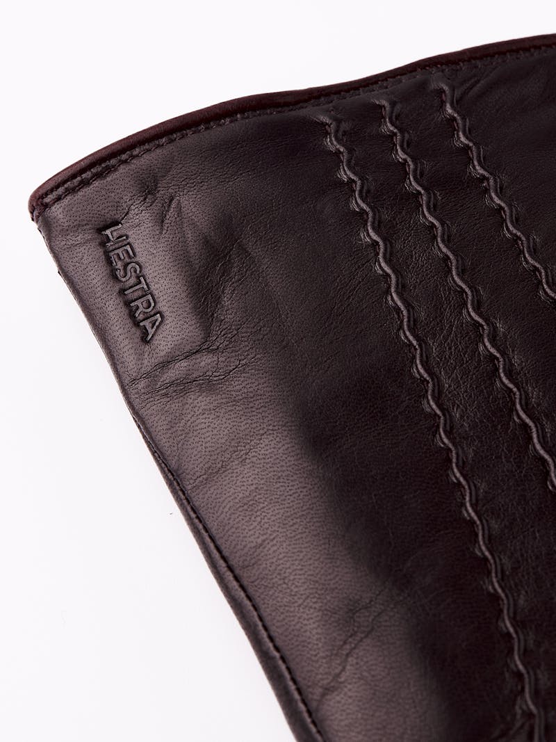 Dark brown machine-sewn hairsheep leather glove
 (5 of 6)