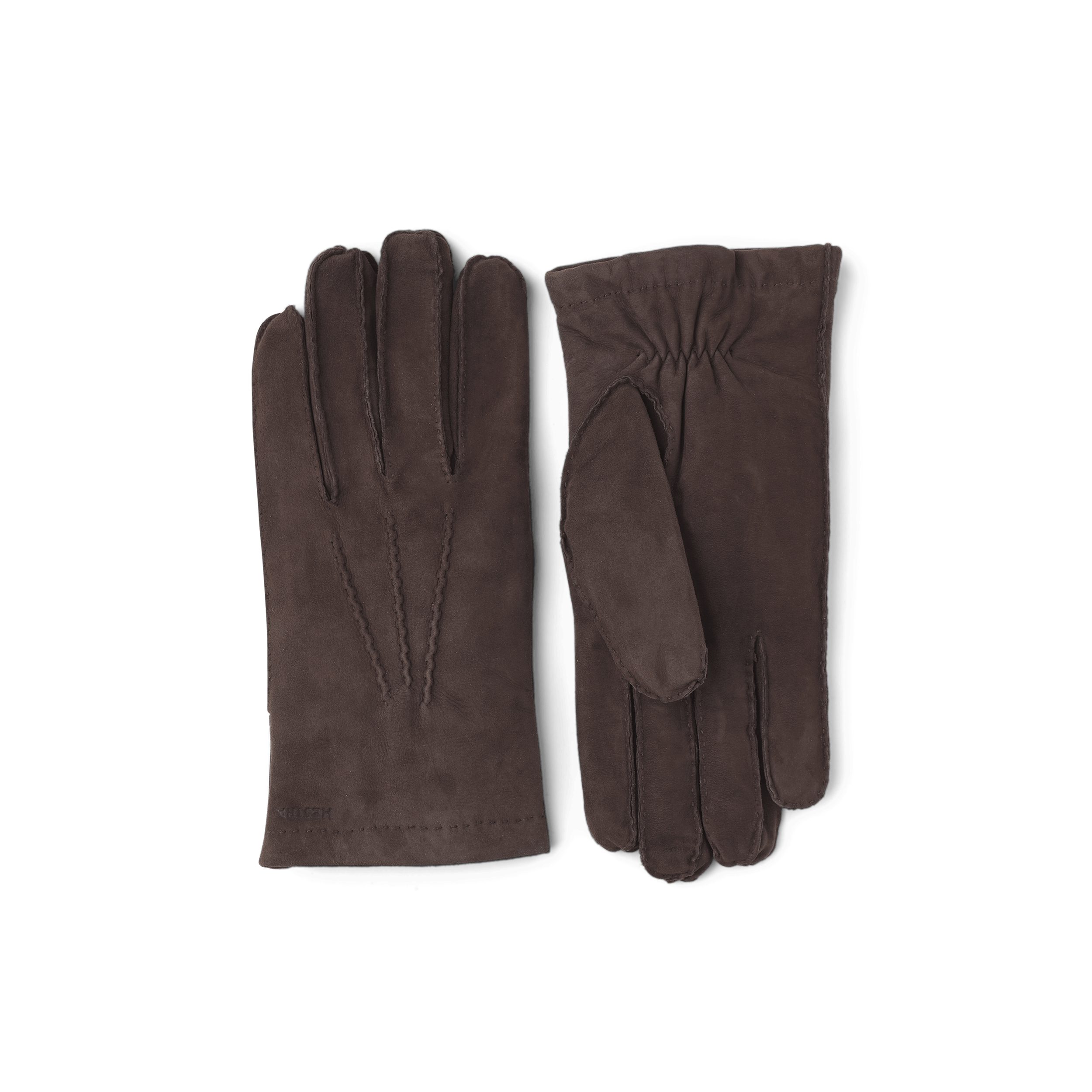 Dark brown hand-sewn suede glove
 (1 of 3)