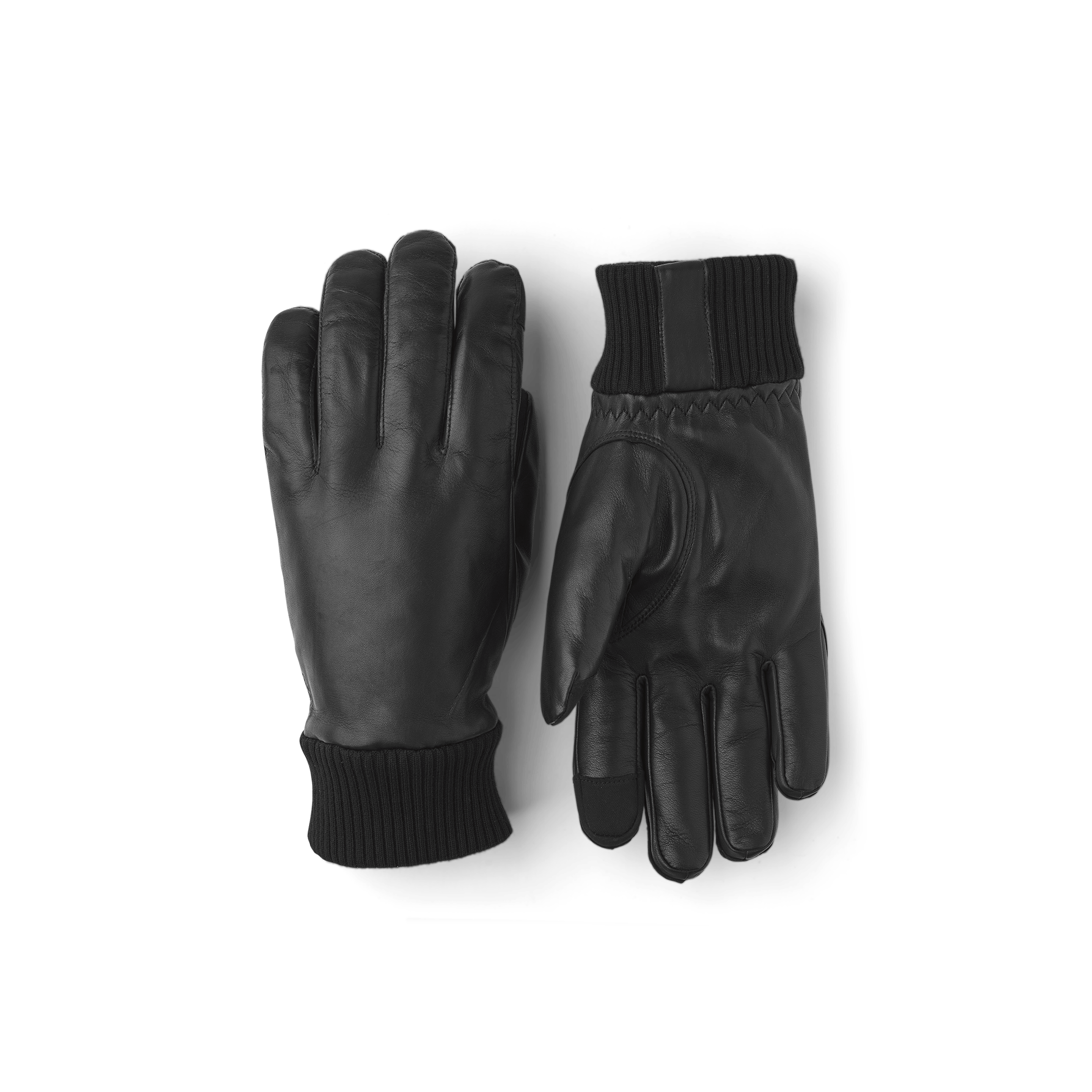 Black machine-sewn hairsheep leather glove with knitted cuff
(1 of 4)