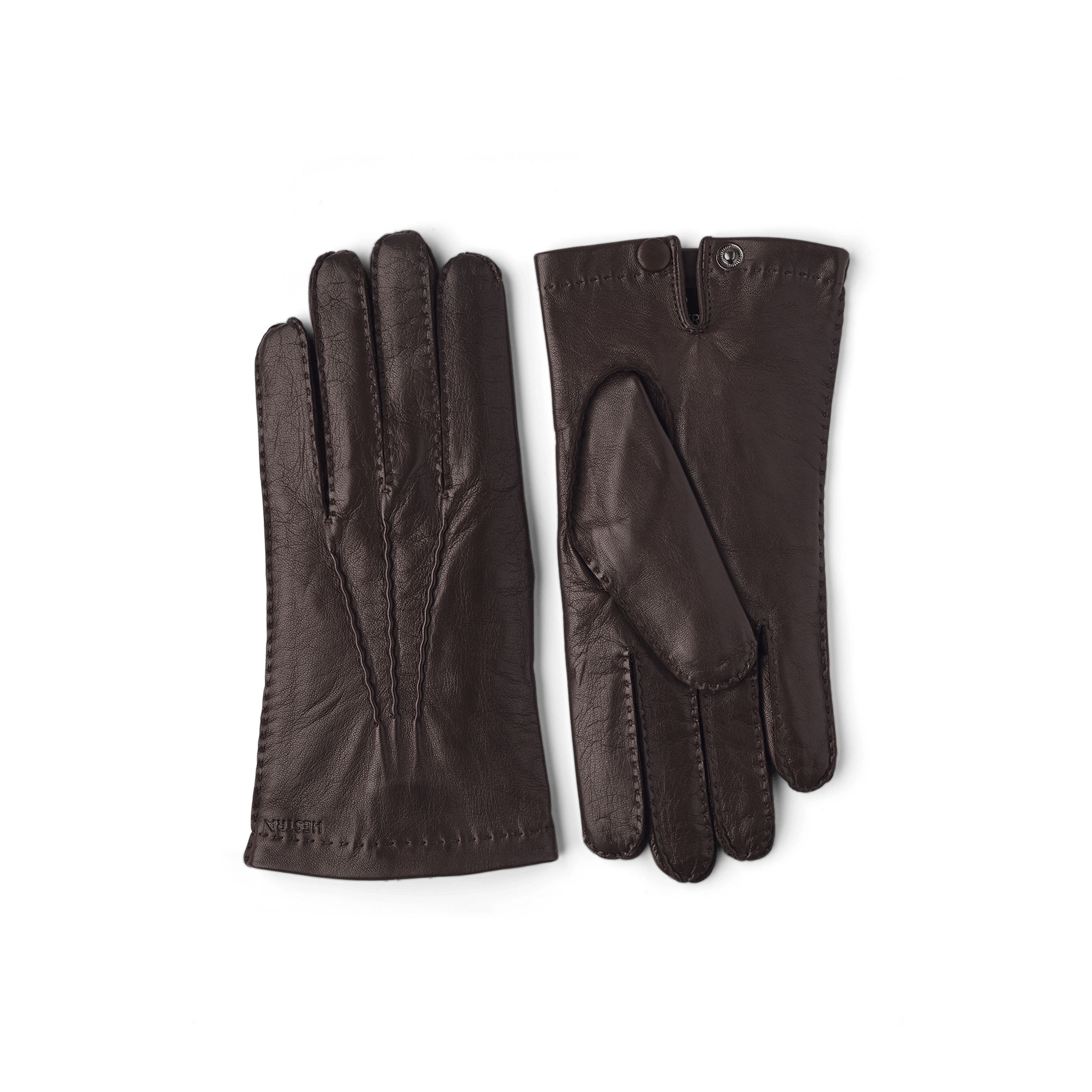 Brown hand-sewn hairsheep leather glove
