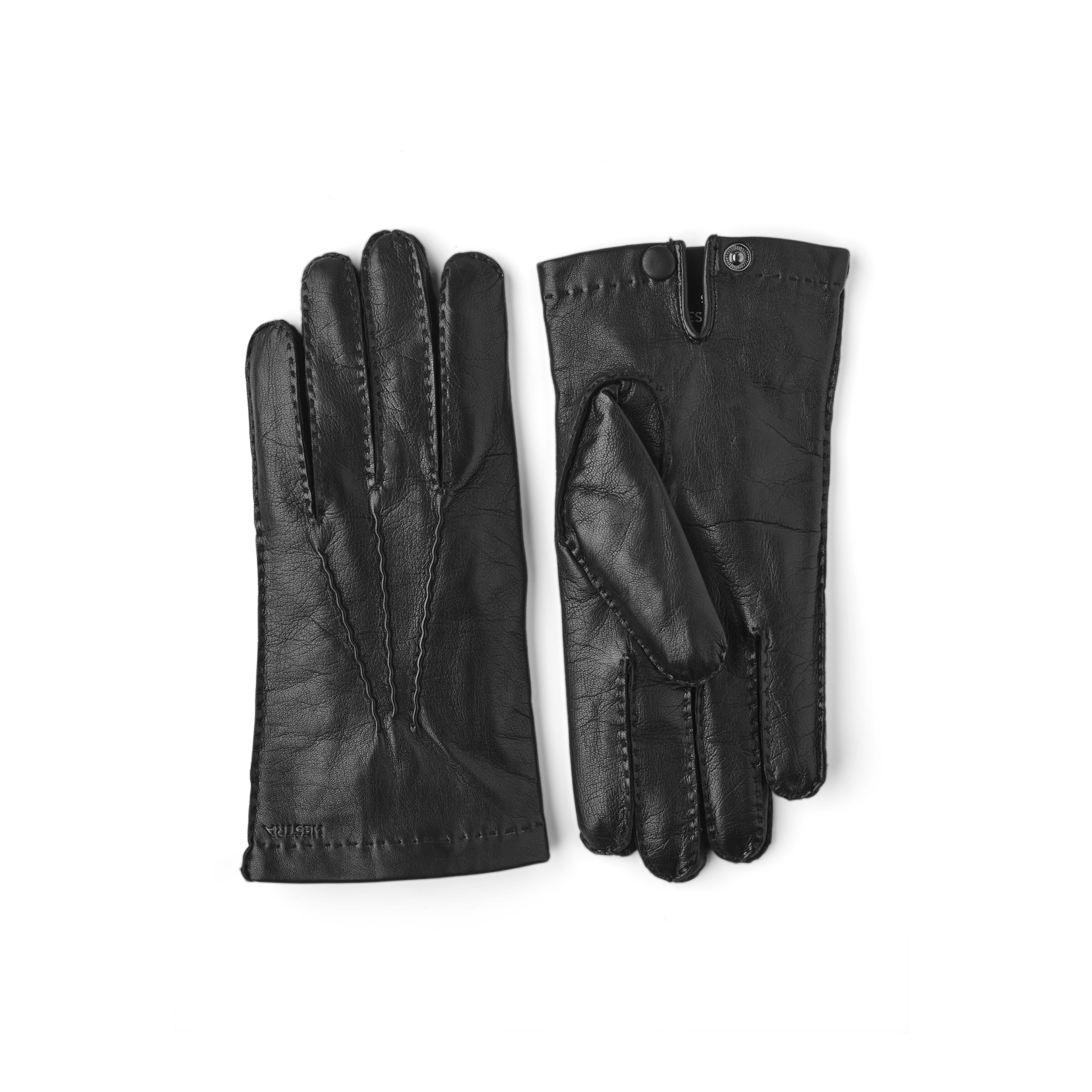 Black hand-sewn hairsheep leather glove
