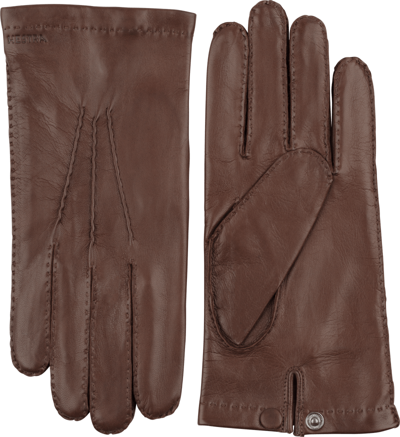 Brown hand-sewn hairsheep leather glove
