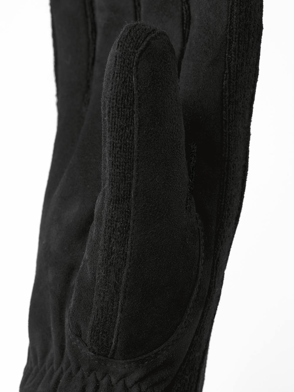 Black machine-sewn suede glove with knitted cuff and sides
(4 of 4)