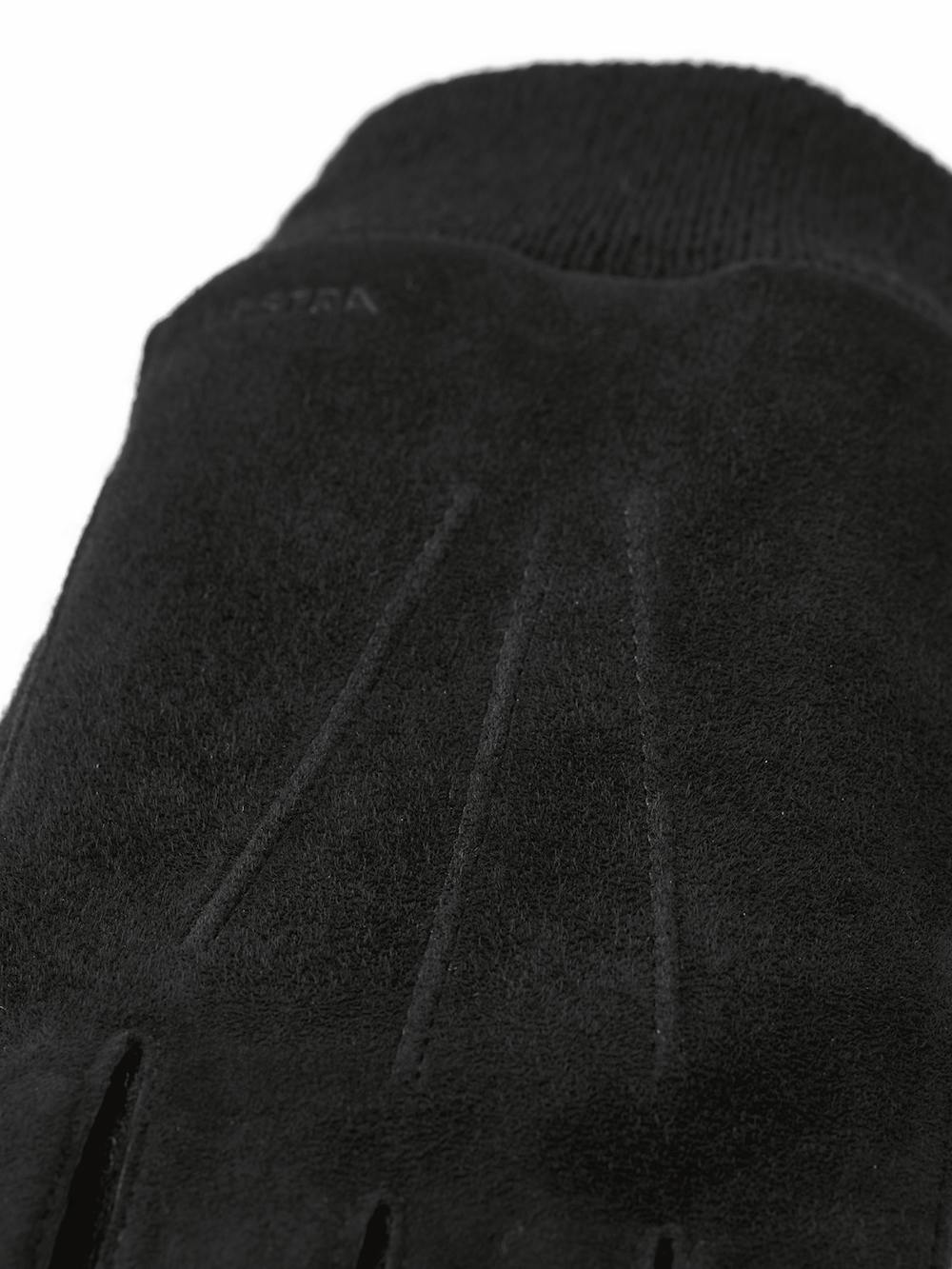 Black machine-sewn suede glove with knitted cuff and sides
(3 of 4)