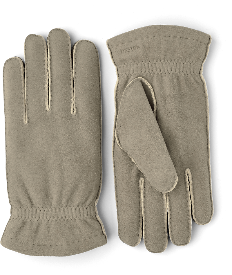 Light gray suede protective glove with elasticated wrist
 (1 of 3)
