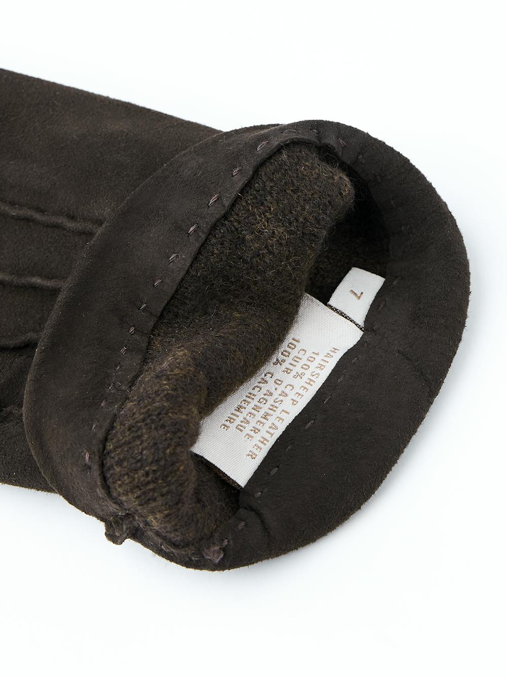 Mörkbrun handsydd handske i mocka
 (4 av 4)