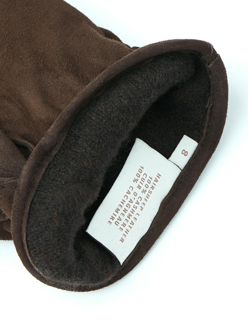 Brown hand-sewn suede glove with leather strap and button
(4 of 4)
