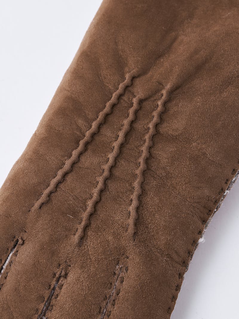 Lambskin Suede Handsewn in the color Brown (2 of 3)