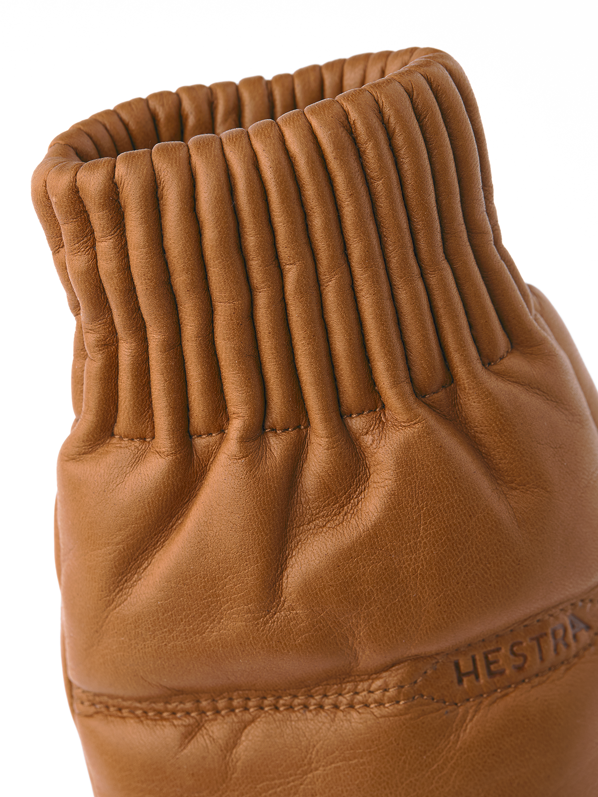 Brown Hestra Leather Valdres Cork Padded Mitt in Orange Womens Accessories Gloves 