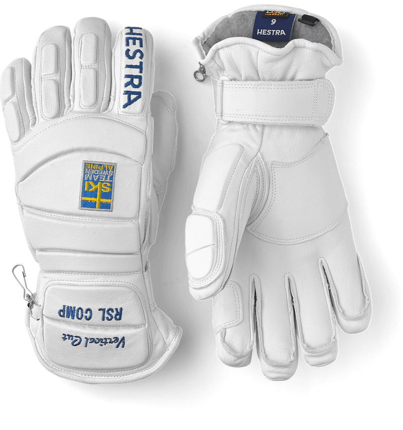 White goat leather ski glove with backhand protection 
 (1 of 8)