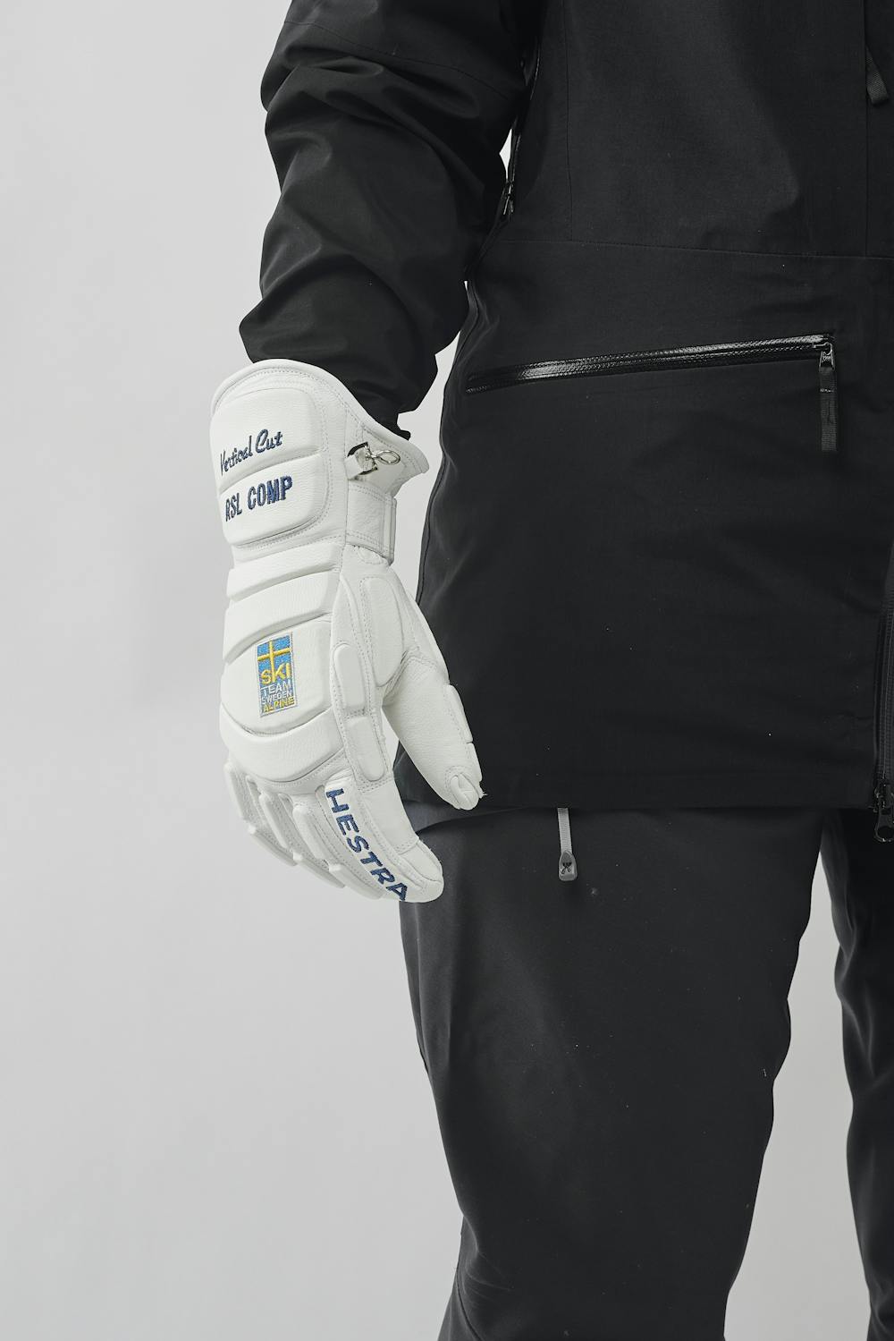 White goat leather ski glove with backhand protection 
 (7 of 8)