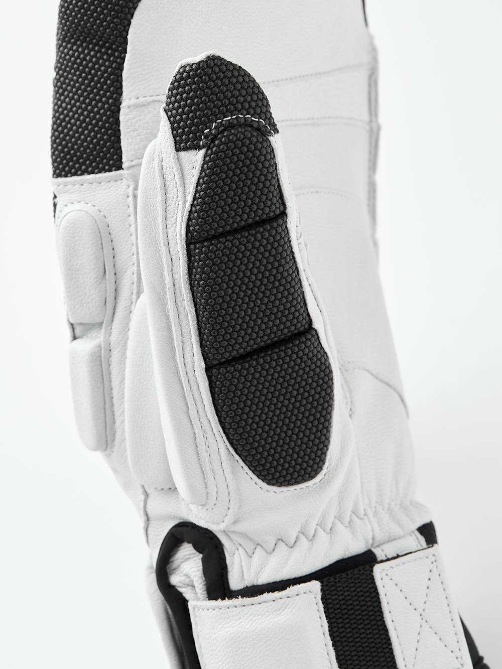 White alpine goat leather mitten with gray backhand protection
(2 of 5)