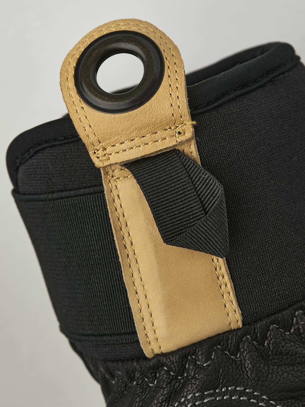 Black goat leather glove with yellow leather sections and neoprene cuff
(6 of 6)