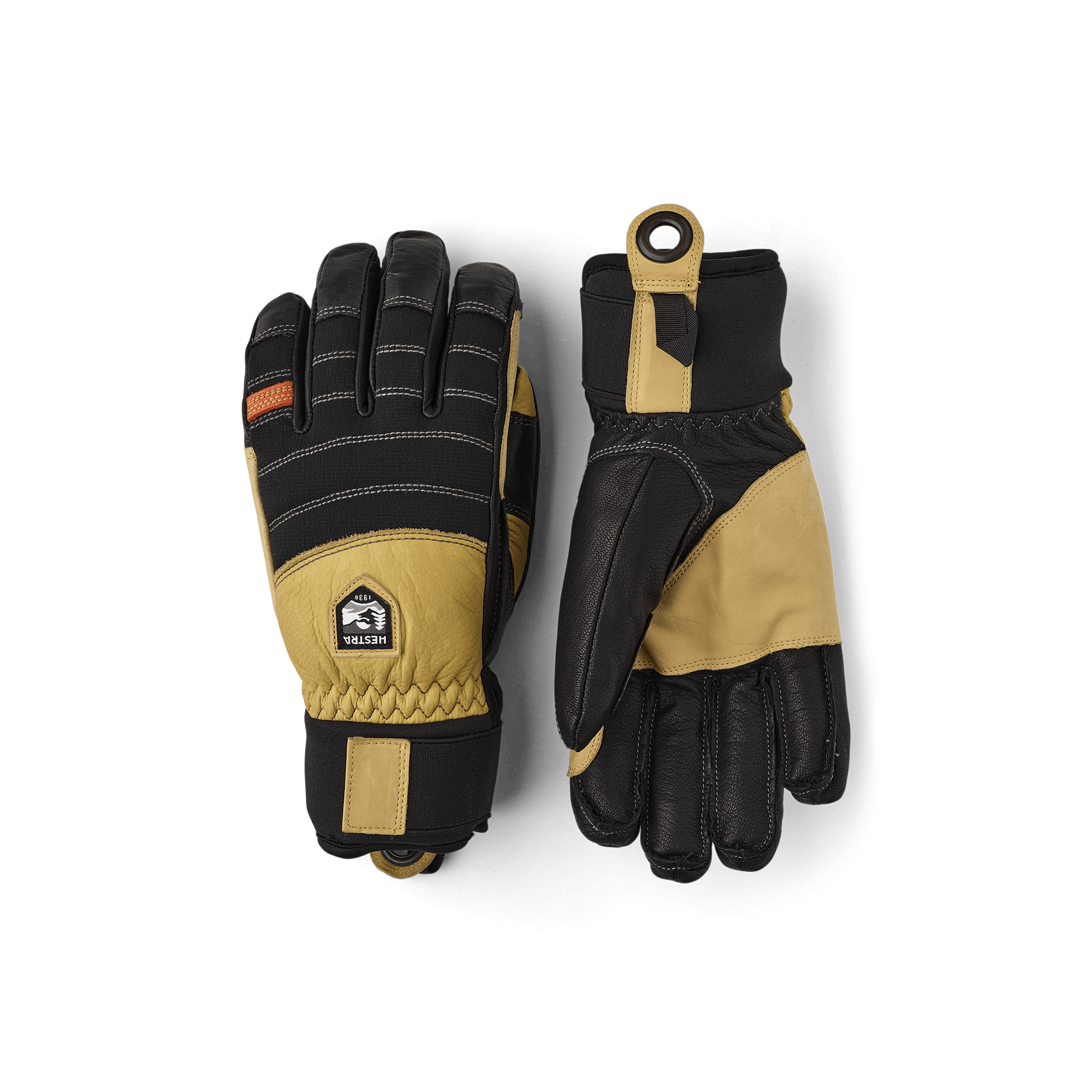 Black goat leather glove with yellow leather sections and neoprene cuff
(1 of 6)
