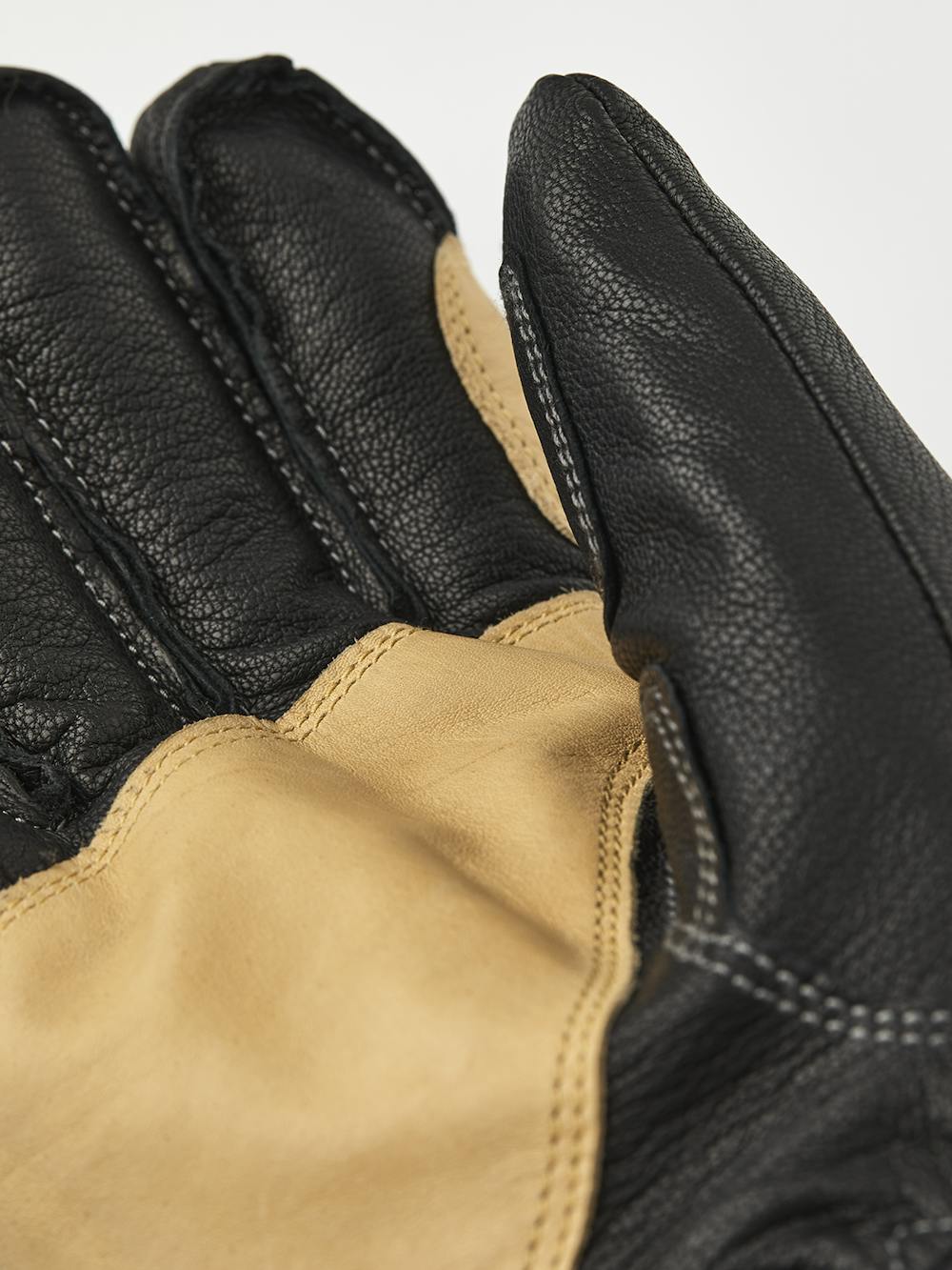 Black goat leather glove with yellow leather sections and neoprene cuff
(5 of 6)