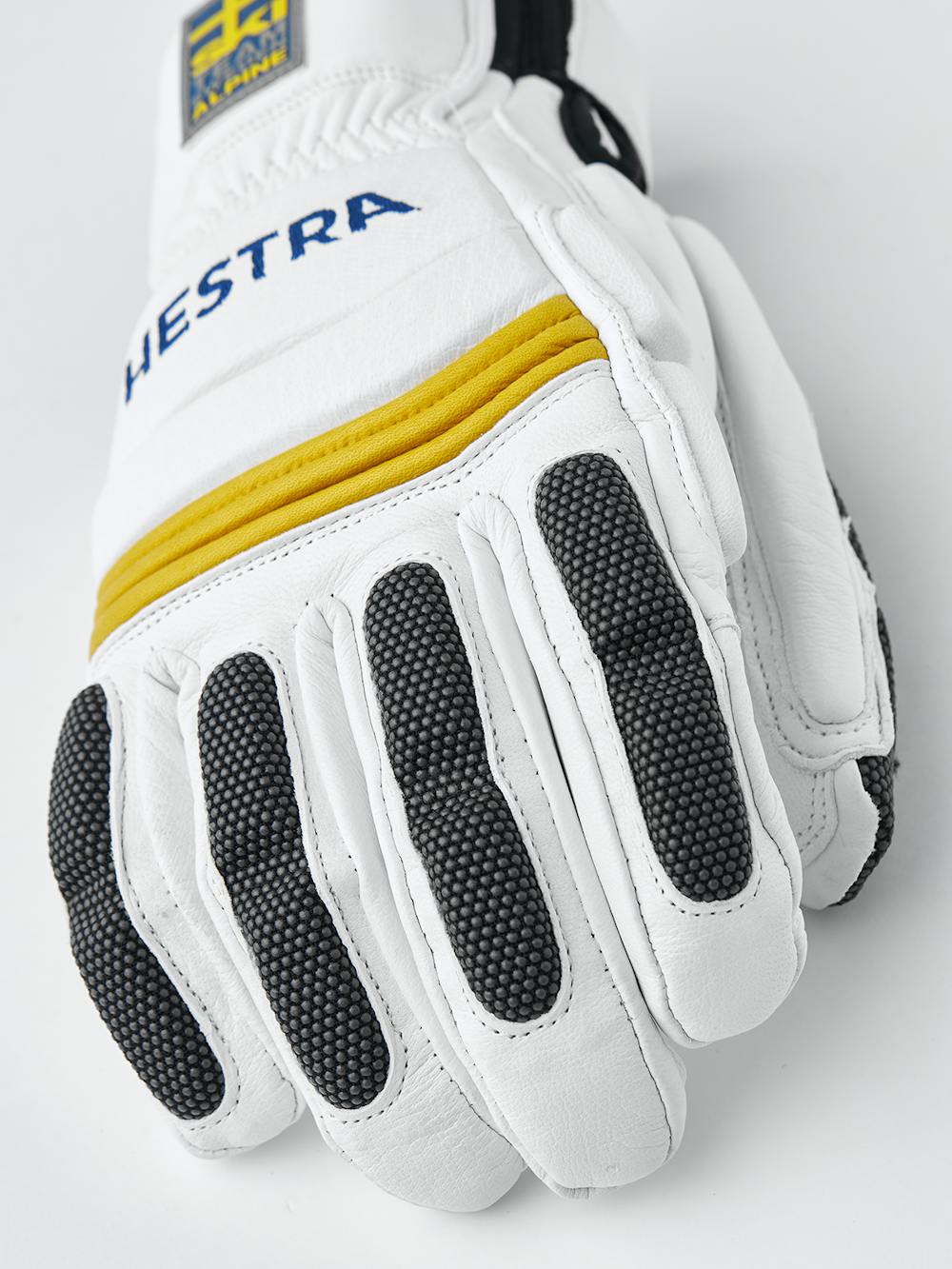 White goat leather ski glove with gray backhand protection
(3 of 5)