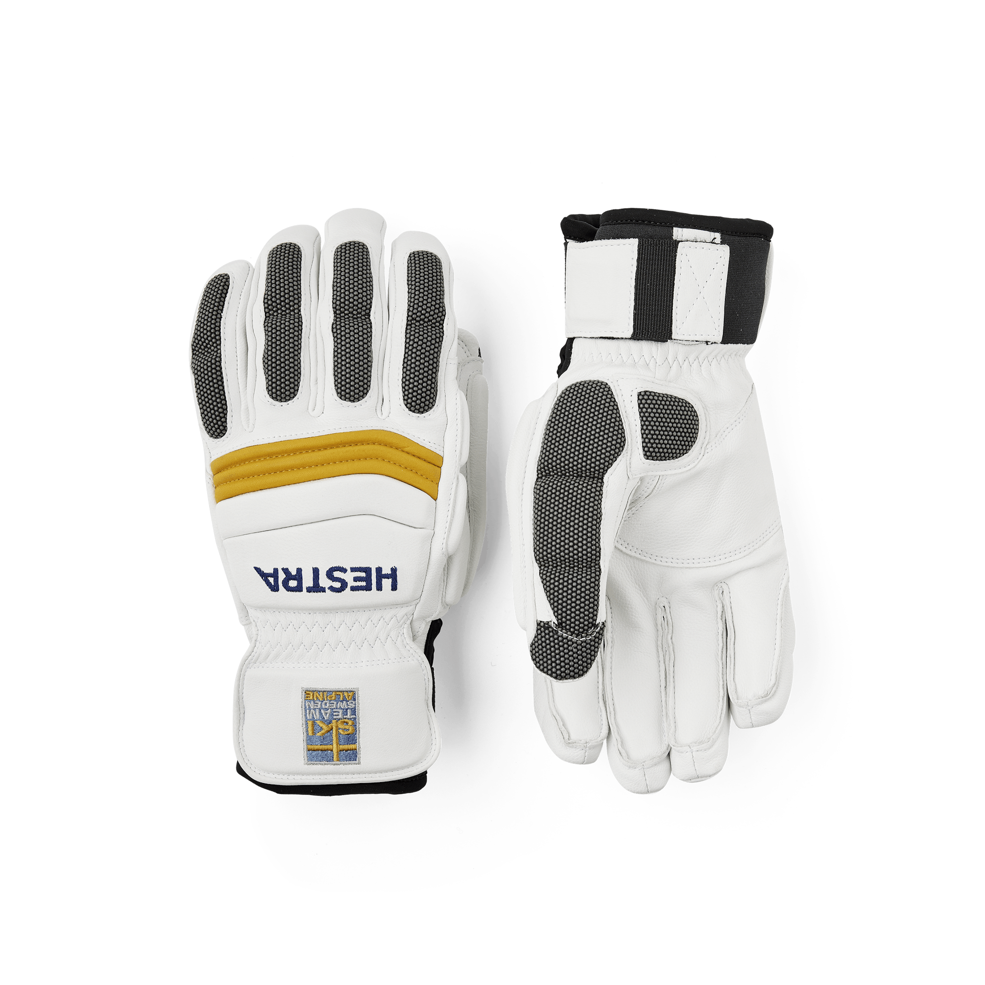 White goat leather ski glove with gray backhand protection
(1 of 5)