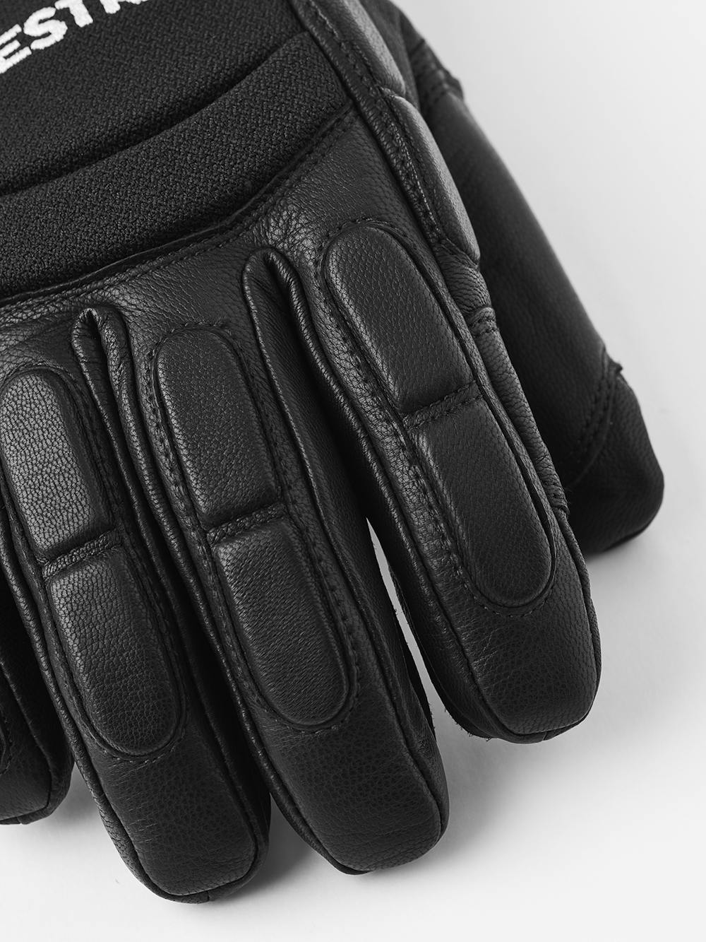 Black goat leather ski glove with black fabric back with shock-absorbing panels
 (2 of 5)