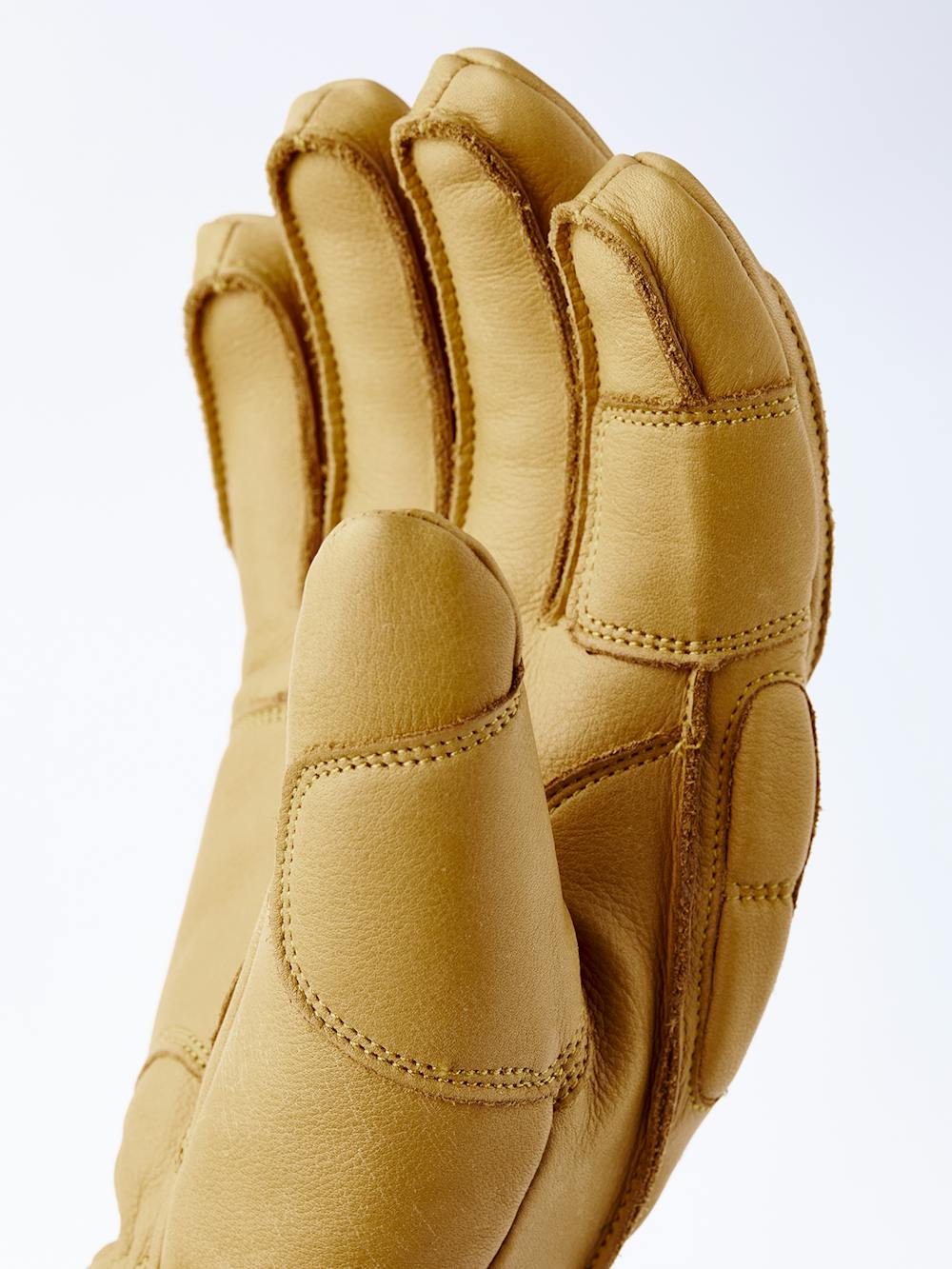 Light brown goat leather ski glove with green fabric back with shock-absorbing panels
(3 of 6)