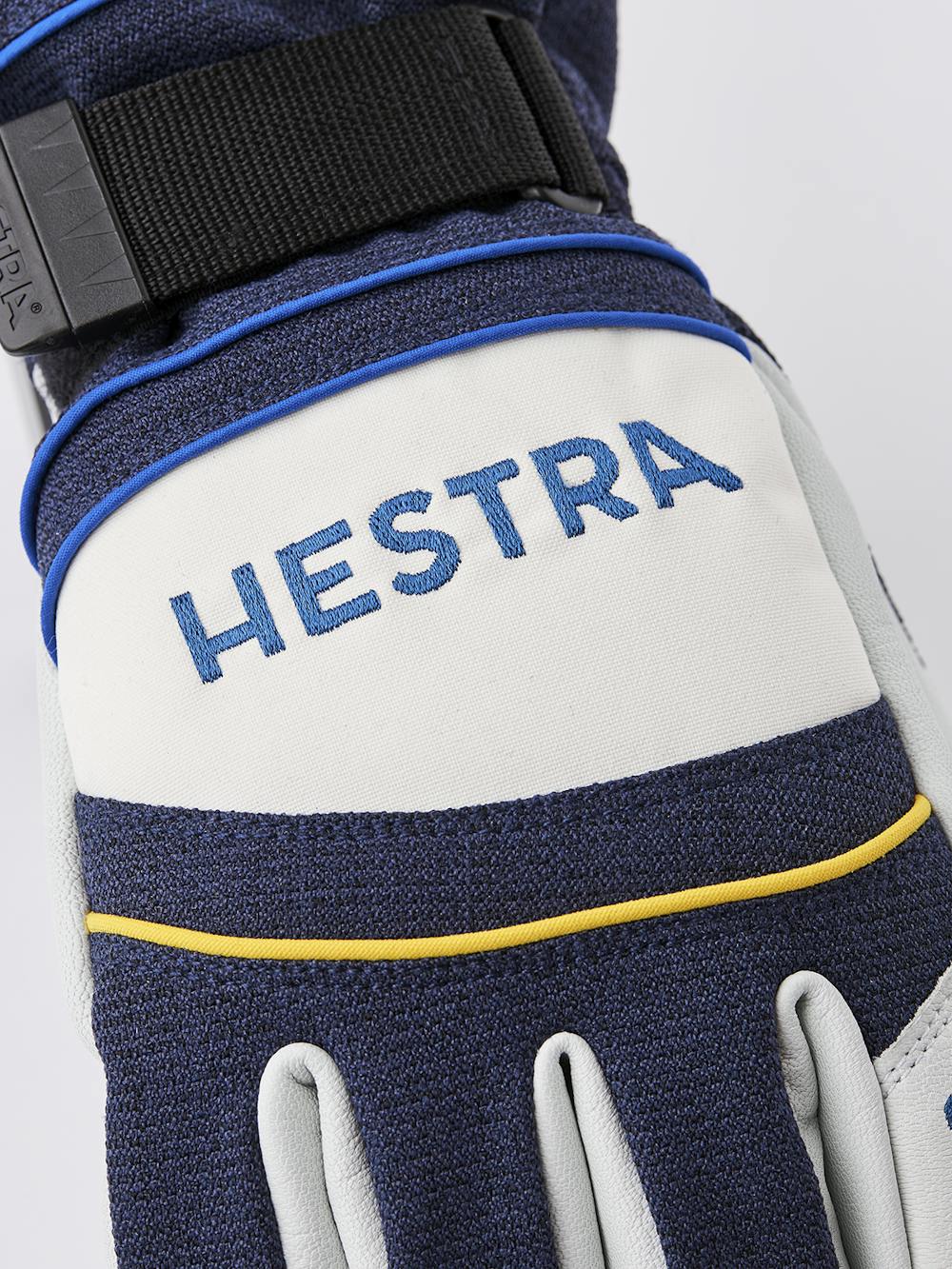 Blue white goat leather and fabric glove
(5 of 6)