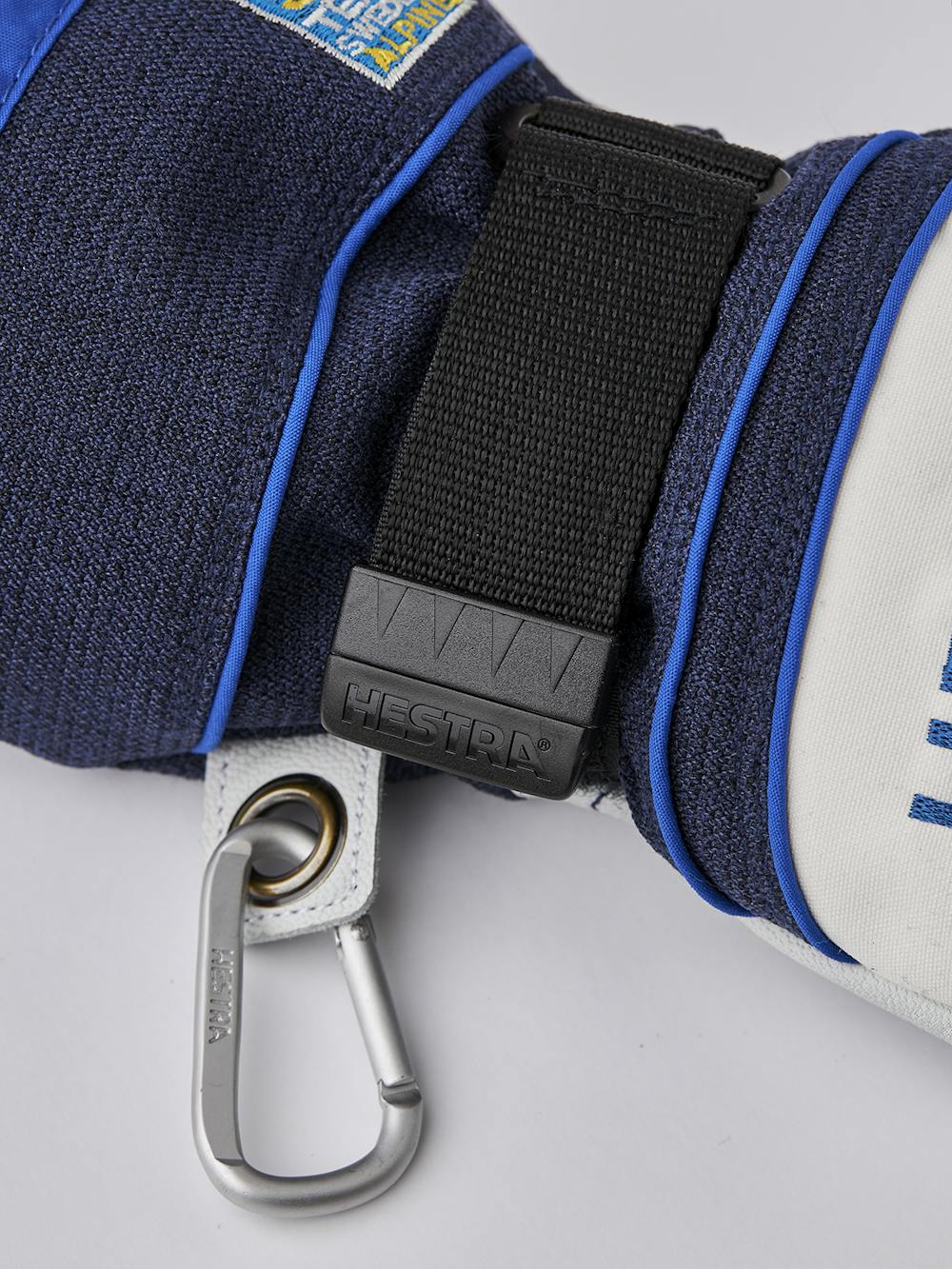 Blue white goat leather and fabric glove
 (2 of 6)