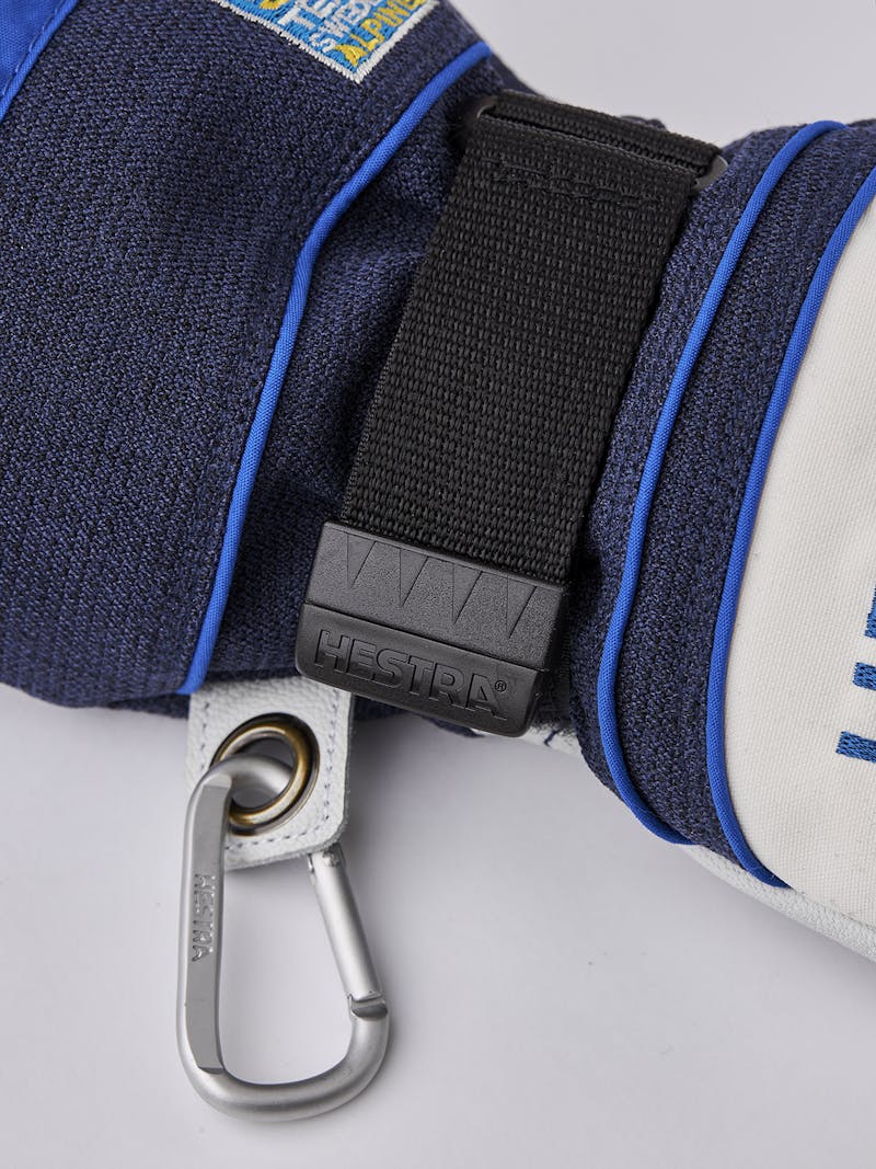 Blue white goat leather and fabric glove
 (2 of 6)