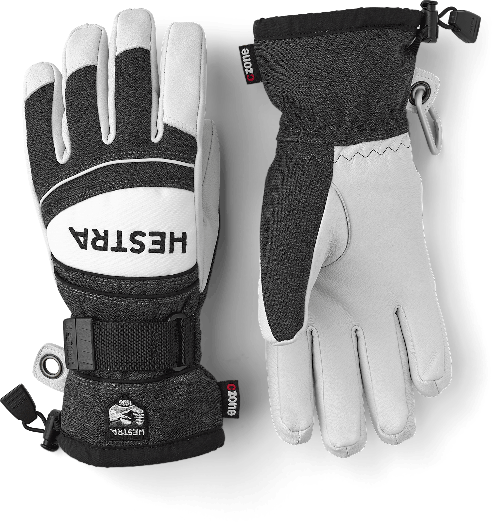 Gray white goat leather and fabric glove
 (1 of 6)