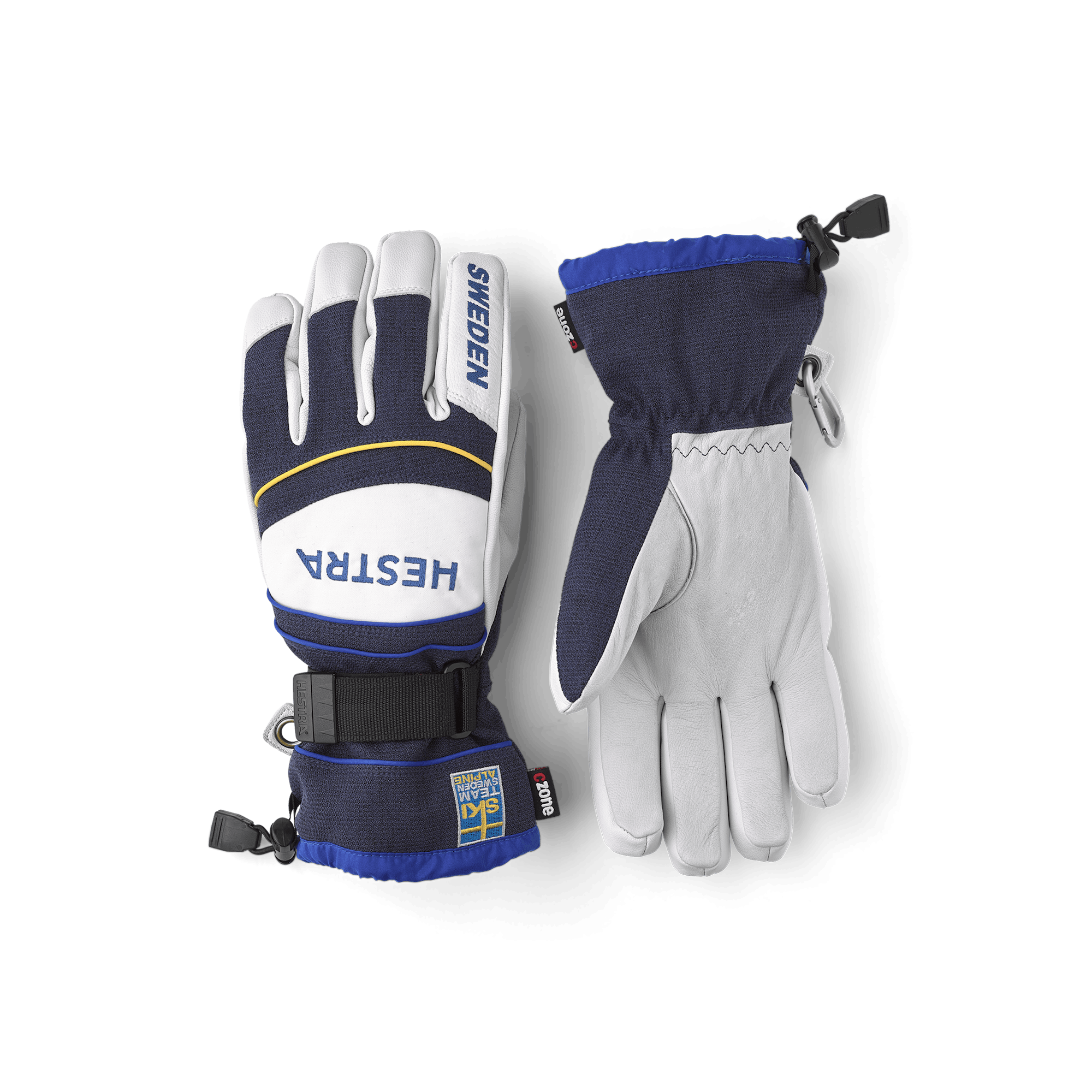 Blue white goat leather and fabric glove
(1 of 6)