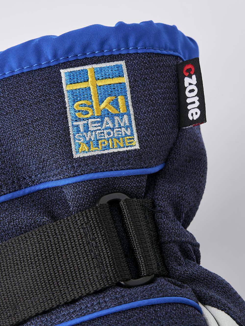 Blue white goat leather and fabric glove
 (3 of 6)